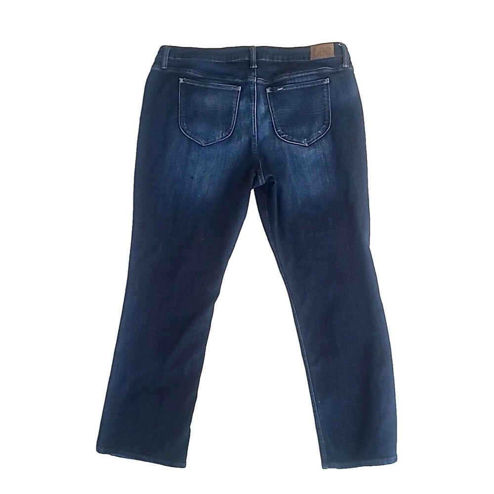 Lee Regular Fit Straight Leg Women's Jeans Size 20M Blue Stretch Dark Wash - Picture 5 of 14